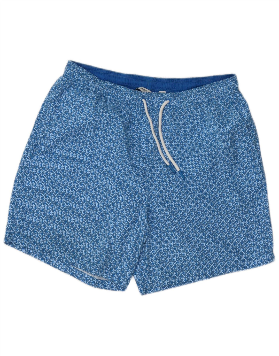 Marks & Spencer Herren-Badeshorts aus mittelblauem, geblümtem Polyester