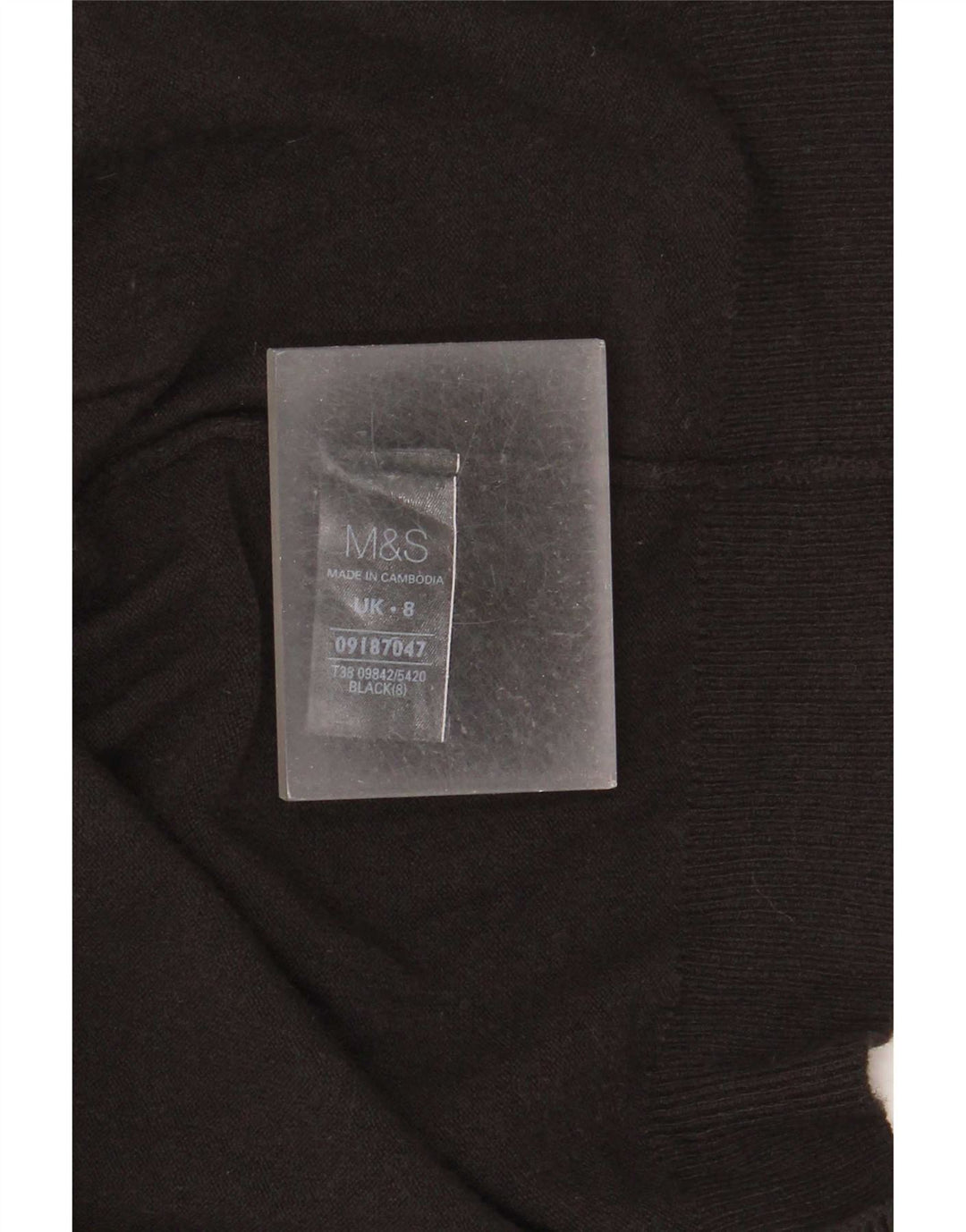 Marks & Spencer Damen Longline Open Cardigan Pullover UK 8 Small Schwarz