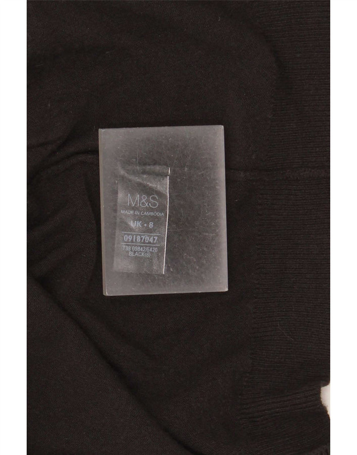 Marks & Spencer Damen Longline Open Cardigan Pullover UK 8 Small Schwarz