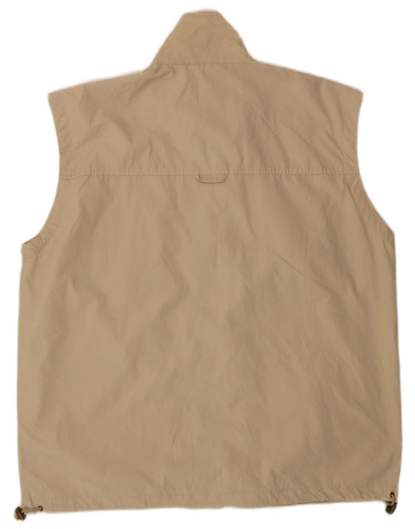 VINTAGE Herren-Utility-Gilet UK 40 Large Beige Polyester