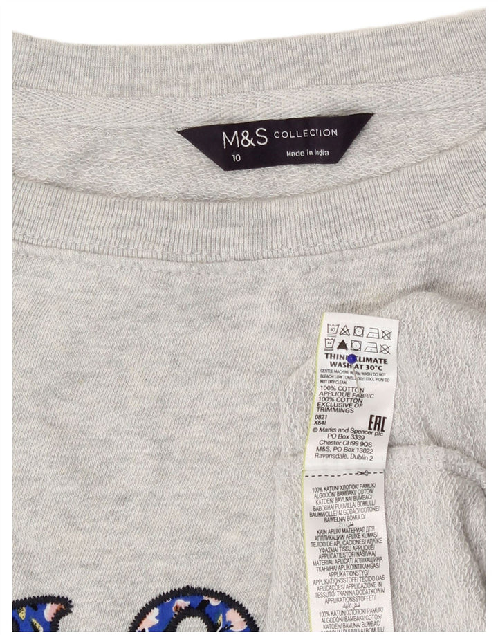 Marks & Spencer Damen-Sweatshirt mit Grafik, Gr. 10, Größe S, Grau meliert