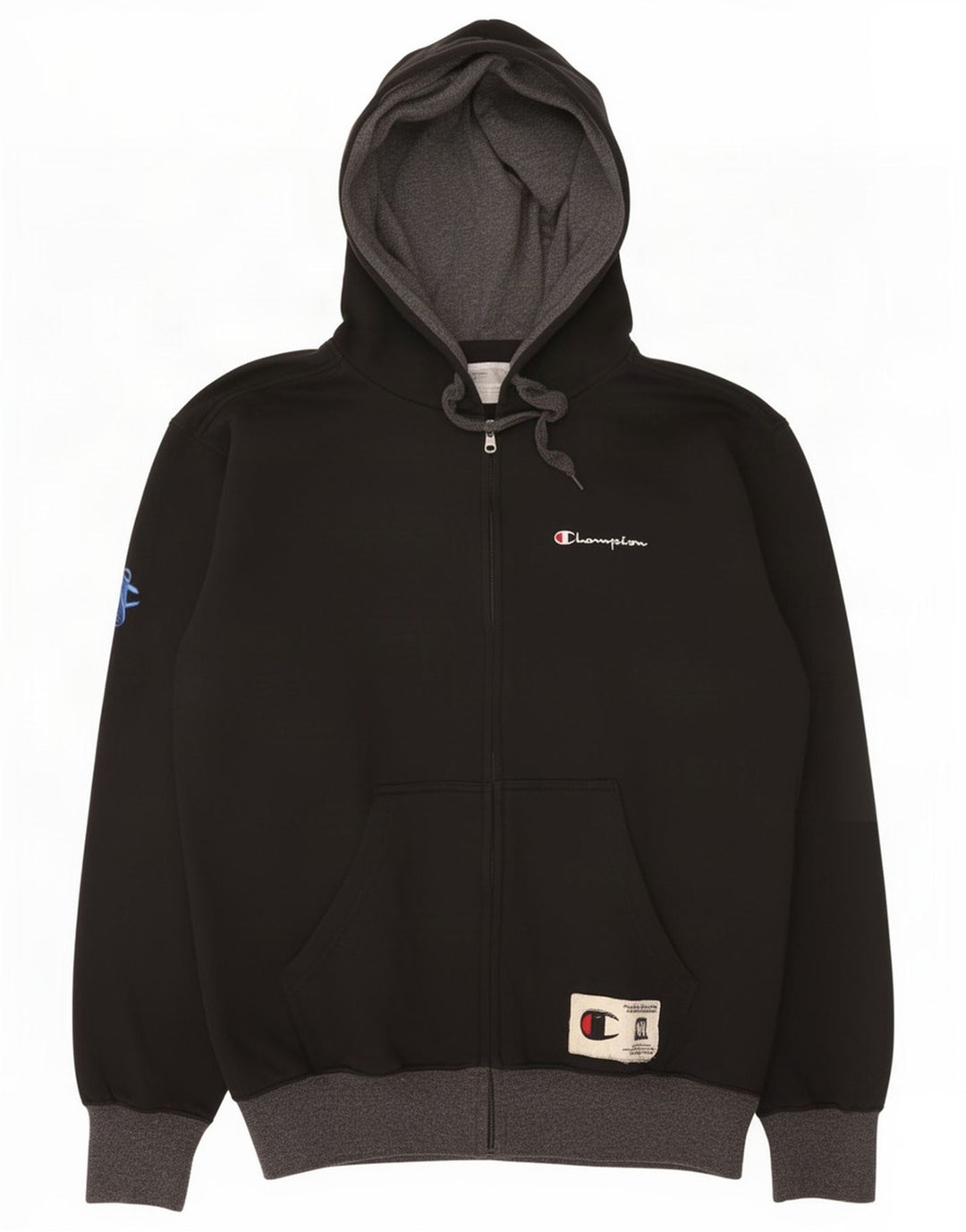 Champion Herren-Kapuzenpullover mit Reißverschluss, mittelschwarz, Baumwolle