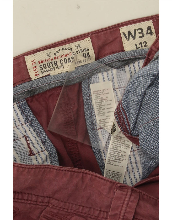 Fat Face Herren-Cargo-Shorts W34, große rote Baumwolle