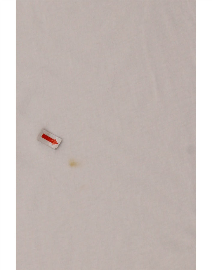 AVIREX Damen Crop Graphic T-Shirt Top UK 22 2XL Weiße Baumwolle