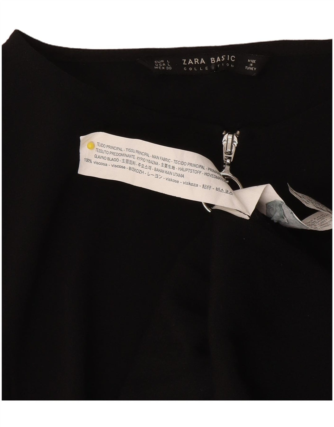 Zara Damen-Blusenoberteil, UK-Größe 44, Größe L, Schwarz, Colourblock-Viskose