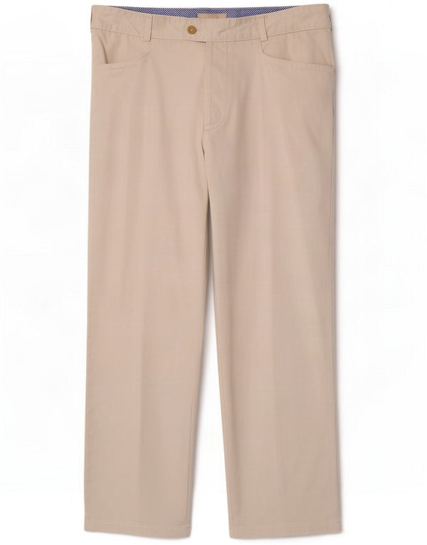 Vintage Mens Straight Casual Trousers IT 52 XL W34 L28 Beige Cotton