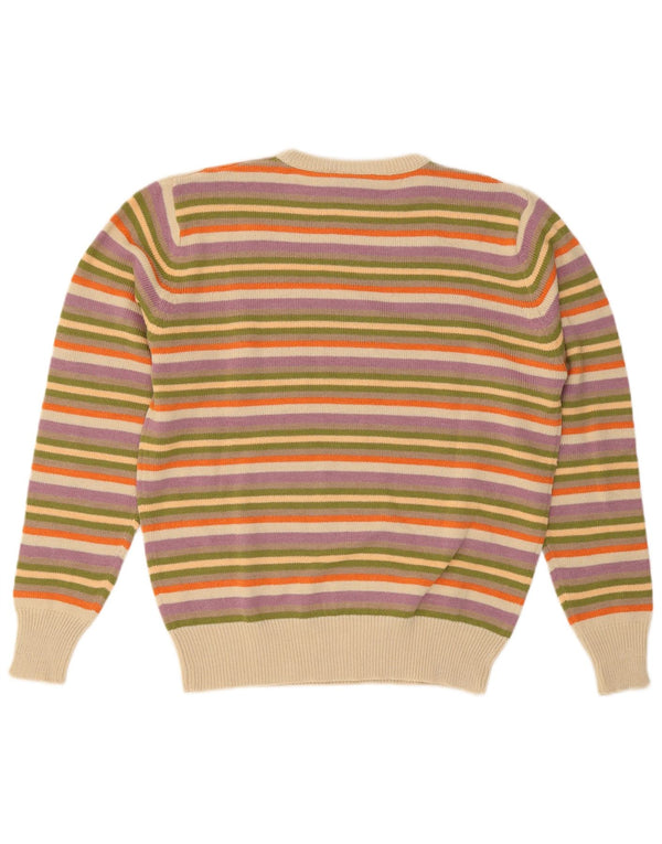 Vintage Herren Pullover mit Rundhalsausschnitt, groß, mehrfarbig, gestreift, Acryl