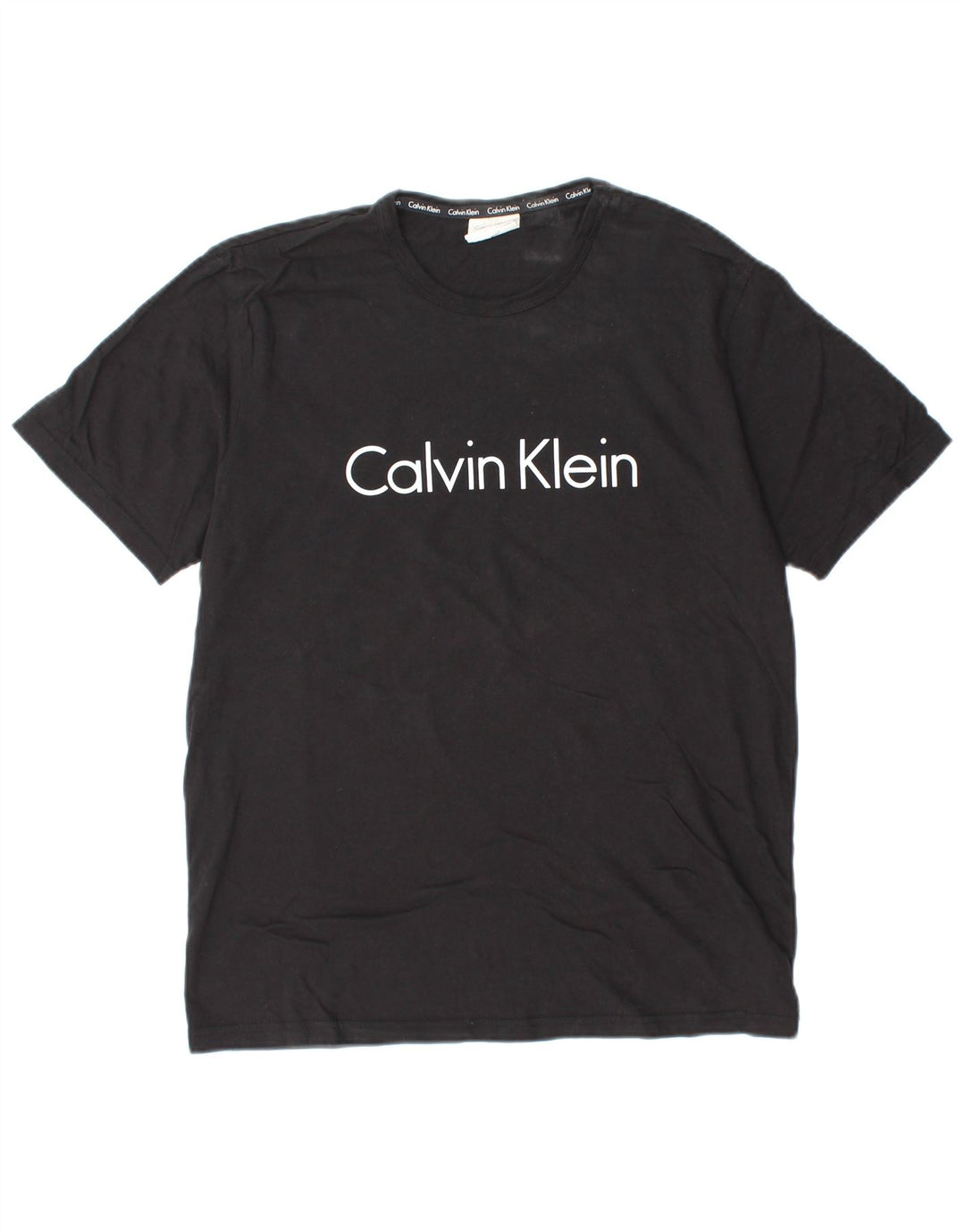 CALVIN KLEIN Herren Grafik T-Shirt Top Mittelschwarz Baumwolle