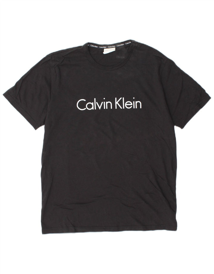 CALVIN KLEIN Herren Grafik T-Shirt Top Mittelschwarz Baumwolle
