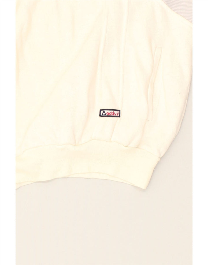 ACTIVE Womens Sweatshirt Jumper UK 22 3XL Beige Colourblock | Vintage Active | Thrift | Second-Hand Active | Used Clothing | Messina Hembry 