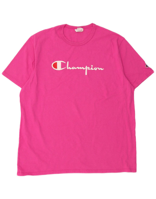 Champion Herren Grafik T-Shirt Top 2XL Rosa Baumwolle
