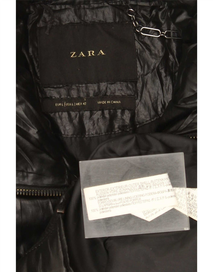 Zara Herren Wattierte Jacke UK 40 Large Schwarz Polyester