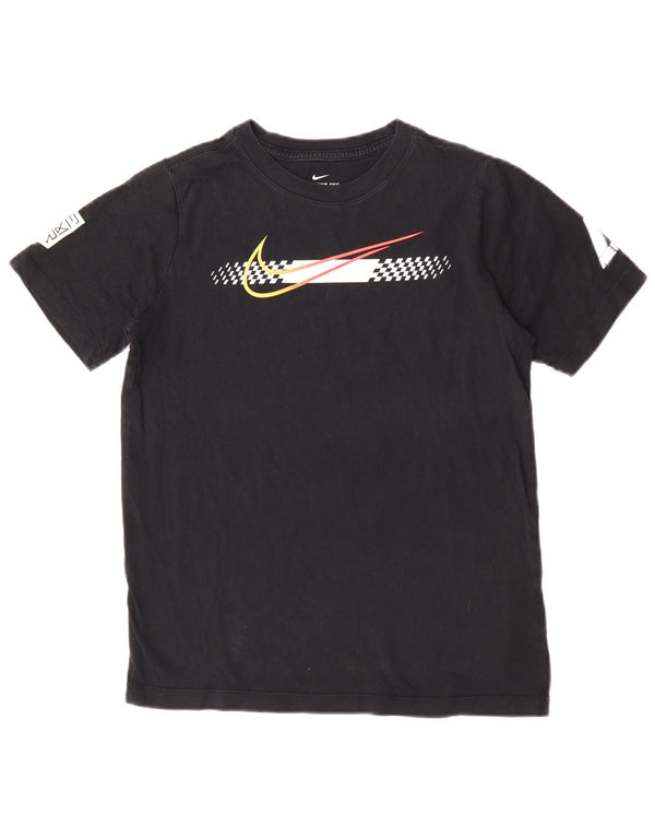 Nike Jungen T-Shirt mit Grafik, 11–12 Jahre, schwarze Baumwolle