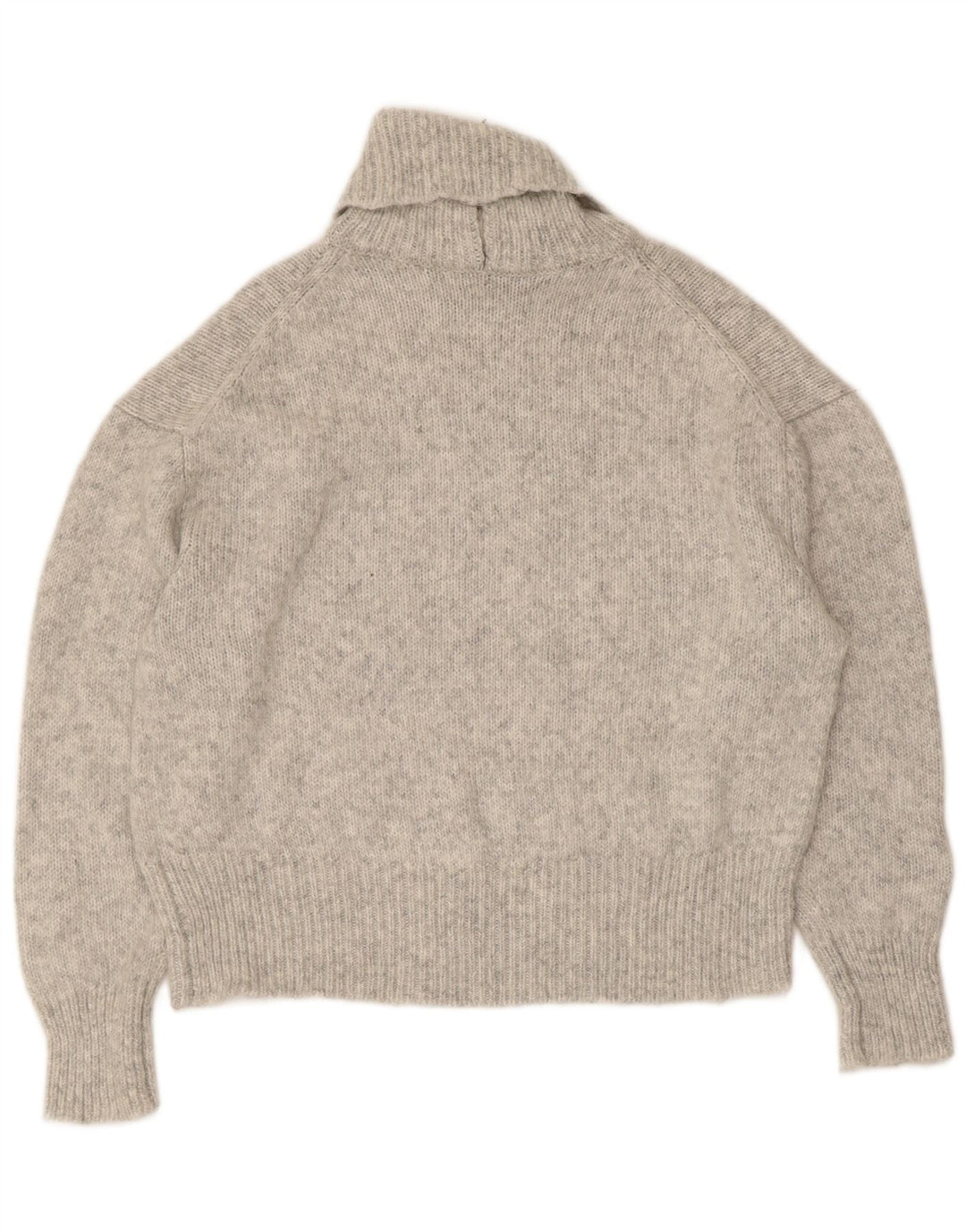 Zara Damen-Pullover mit Rollkragen, übergroß, Gr. 10, Small, Grau, Acryl