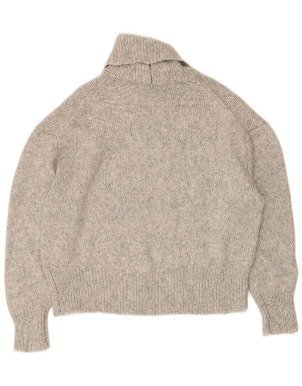 Zara Damen-Pullover mit Rollkragen, übergroß, Gr. 10, Small, Grau, Acryl