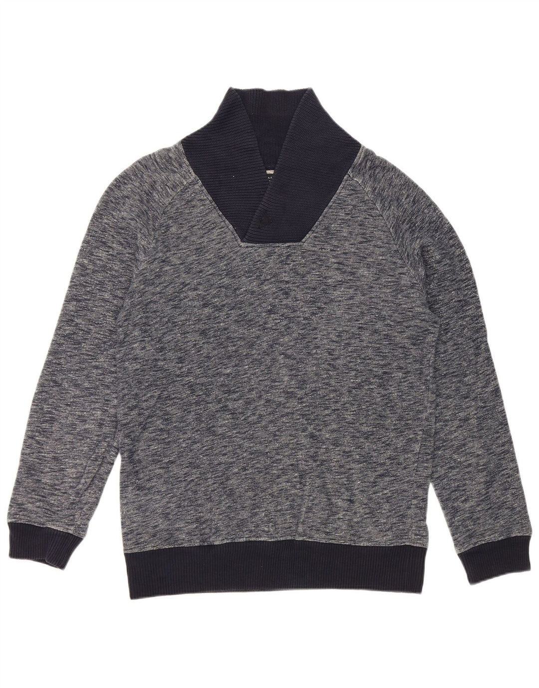 Zara Herren-Sweatshirt-Pullover, groß, Marineblau meliert