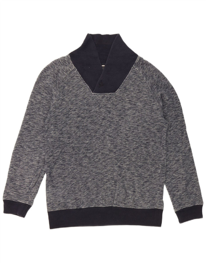 Zara Herren-Sweatshirt-Pullover, groß, Marineblau meliert