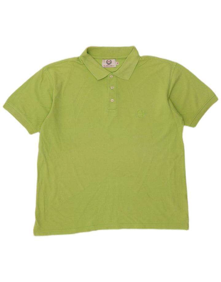 Gian Marco Venturi Herren-Poloshirt aus mittelgrüner Baumwolle