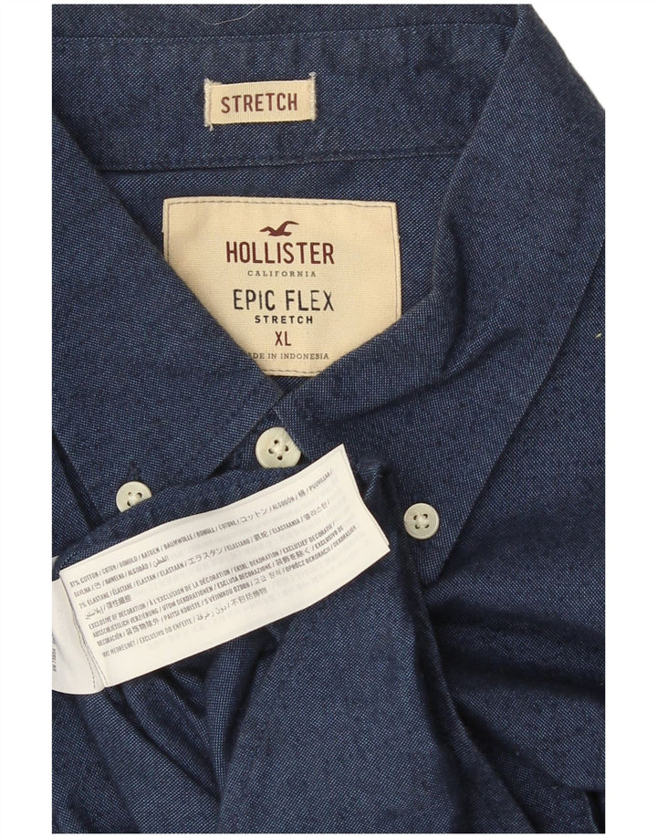 Hollister Herrenhemd XL, blaue Baumwolle