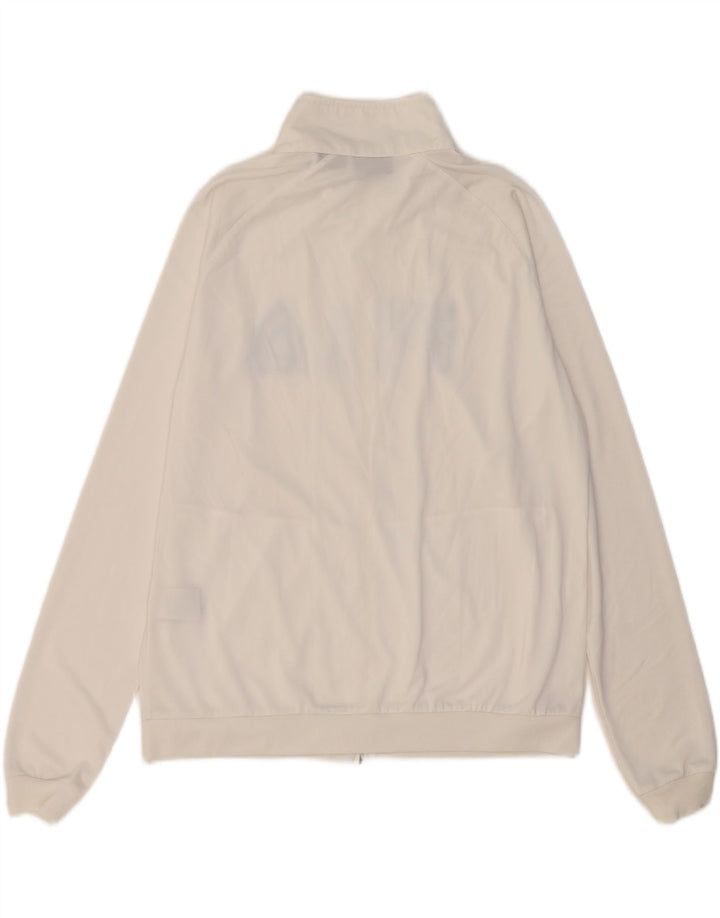 Fila Damen Grafik-Trainingsanzug-Top-Jacke UK 16 Large Weiß