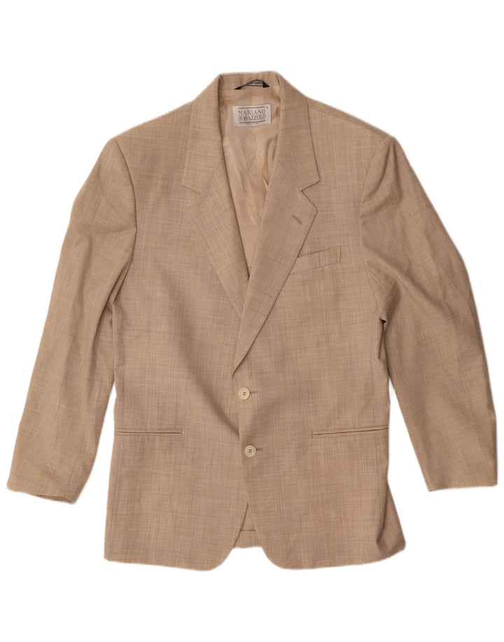 Ravazzolo Herren-Blazer mit 2 Knöpfen, IT 46, kleine beige Schurwolle