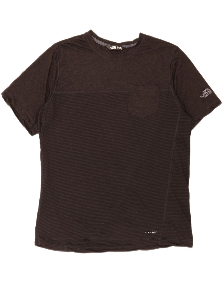 The North Face Herren-T-Shirt-Oberteil, großes graues Nadelstreifen-Polyester