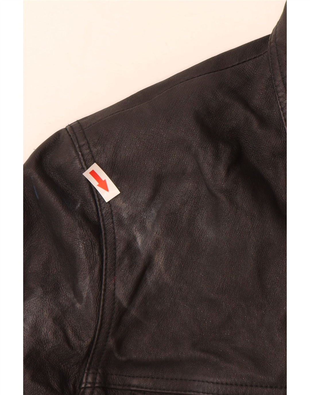 Vintage Damen Lederjacke UK 16 Großes schwarzes Leder