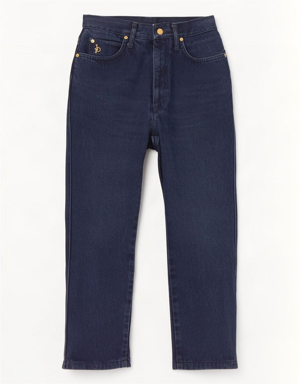 Roccobarocco Damen Crop Straight Jeans IT 42 Medium W28 L25 Marineblau