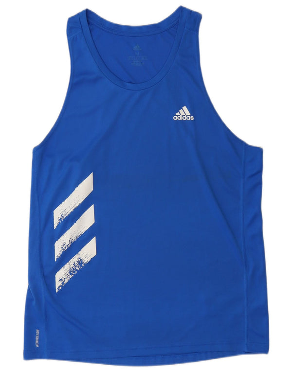Adidas Herren Aeroready Graphic Weste Top Mittelblaues Polyester