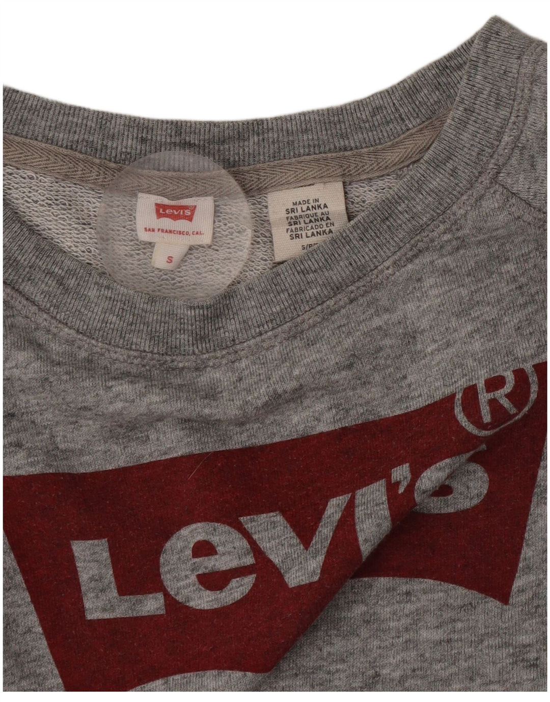 Levi's Damen-Pullover, übergroßer Crop-Sweatshirt, Gr. 10, Größe S, Grau meliert