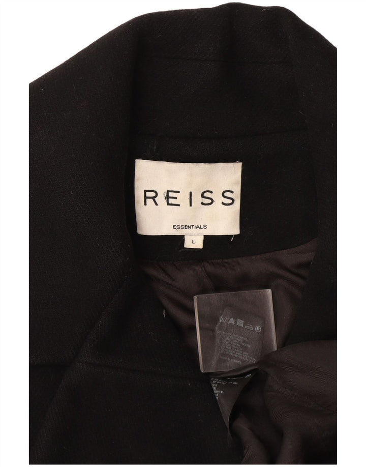 Reiss Damenmantel UK 14 Große schwarze Wolle