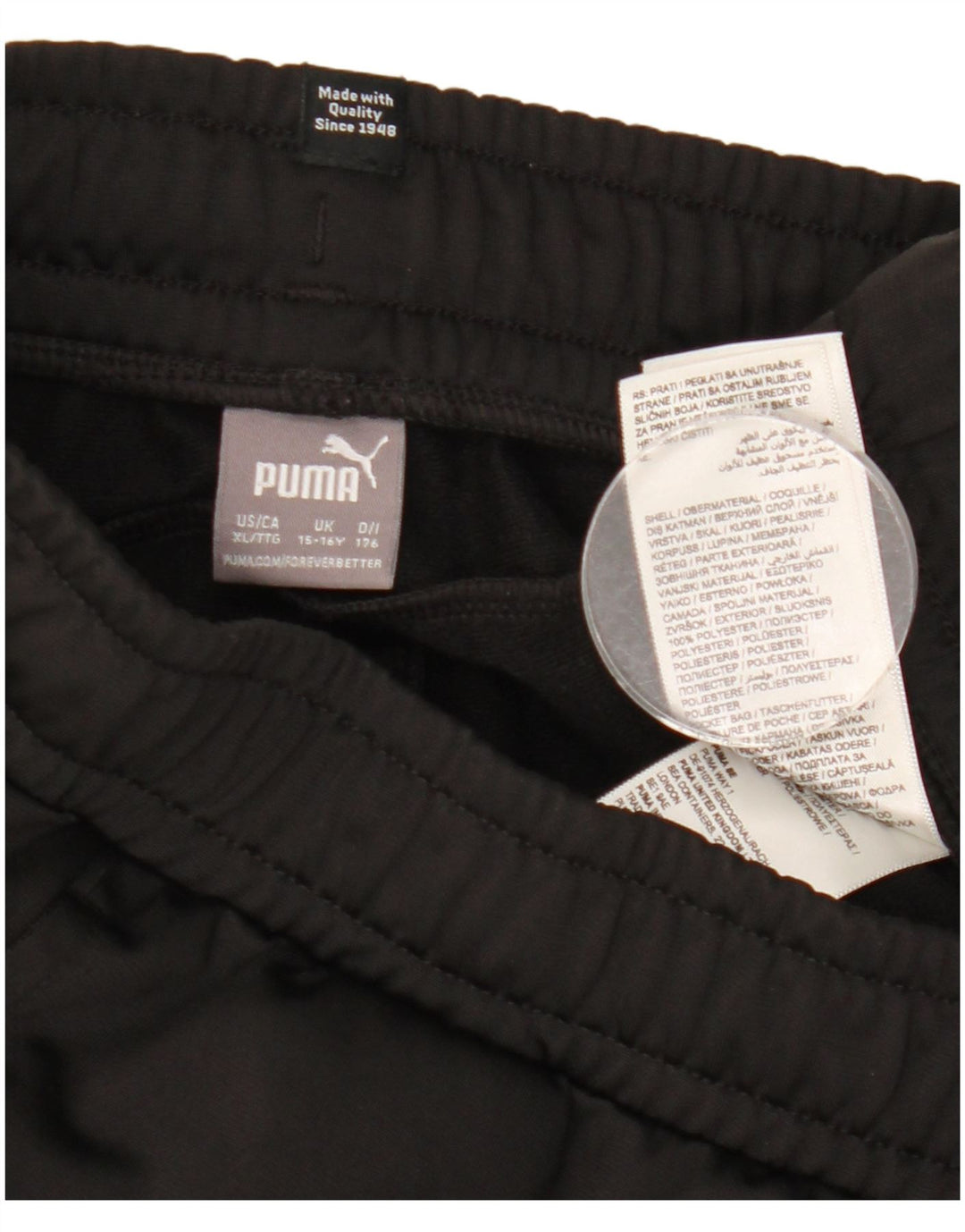 Puma Jungen-Trainingshose, Jogginghose, 15–16 Jahre, schwarzes Polyester