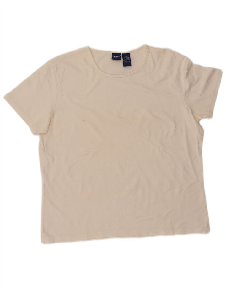 IZOD Damen T-Shirt Top UK 18 XL Weiße Baumwolle