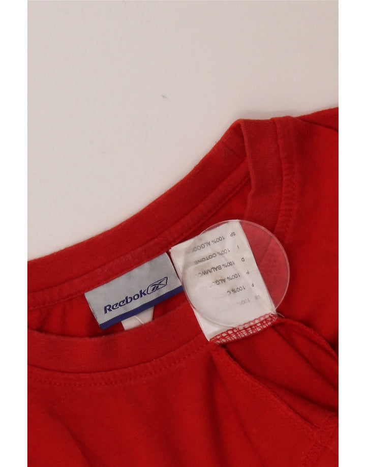 Reebok Herren Grafik-T-Shirt-Oberteil, groß, rote Baumwolle