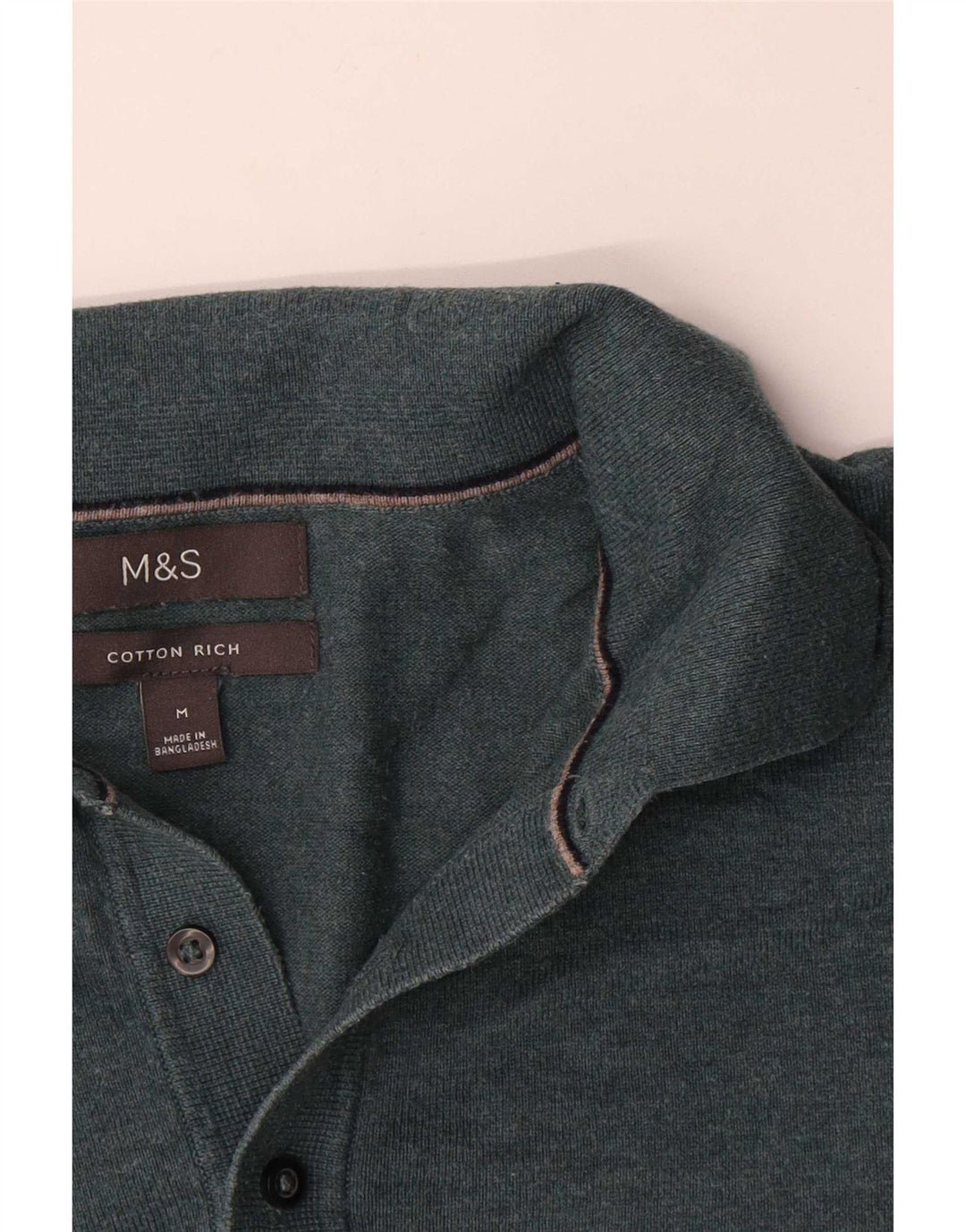Marks & Spencer Herren Rollkragenpullover aus mittelgrüner Baumwolle