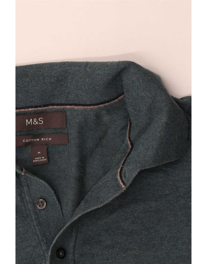 Marks & Spencer Herren Rollkragenpullover aus mittelgrüner Baumwolle