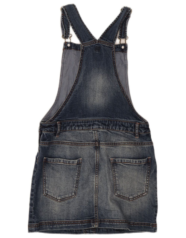 Fat Face Mädchen-Latzhose-Jeansrock, 12–13 Jahre, W28, blaue Baumwolle