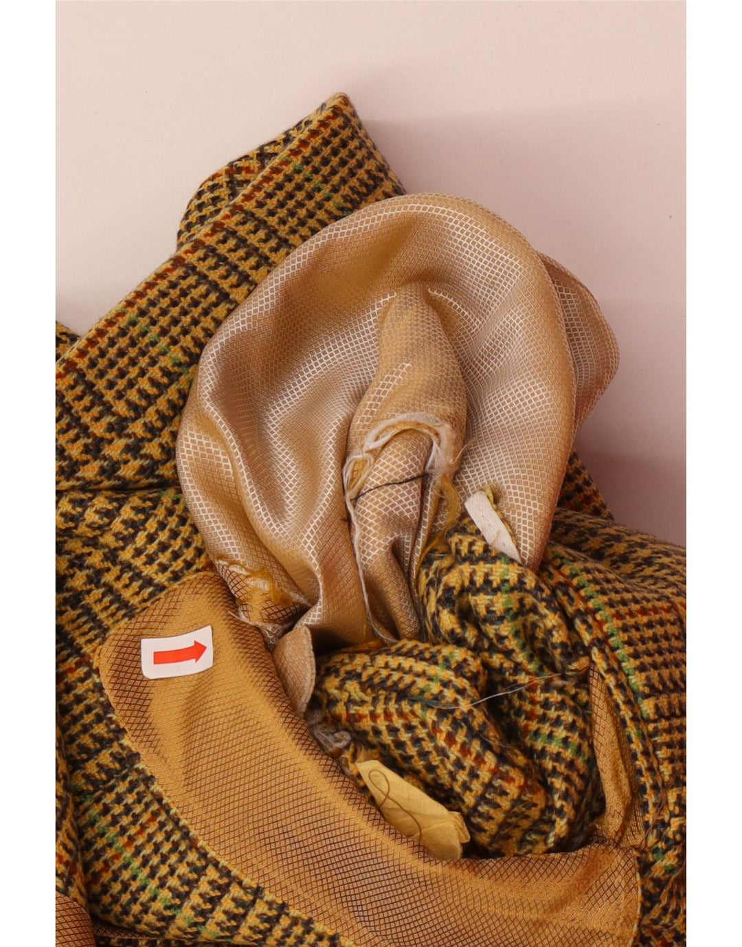 BYBLOS Herren-Blazer mit 3 Knöpfen, Größe 54, 2XL, gelber Hahnentrittmuster