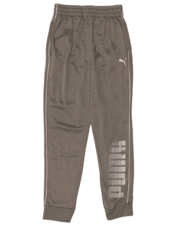 Puma Jungen Grafik-Trainingshose, Jogger, 10–11 Jahre, graues Polyester