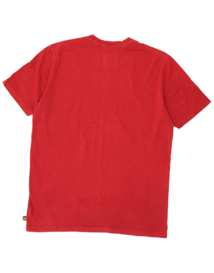 CAT Herren-T-Shirt mit Grafik, Größe S, Rot, Baumwolle