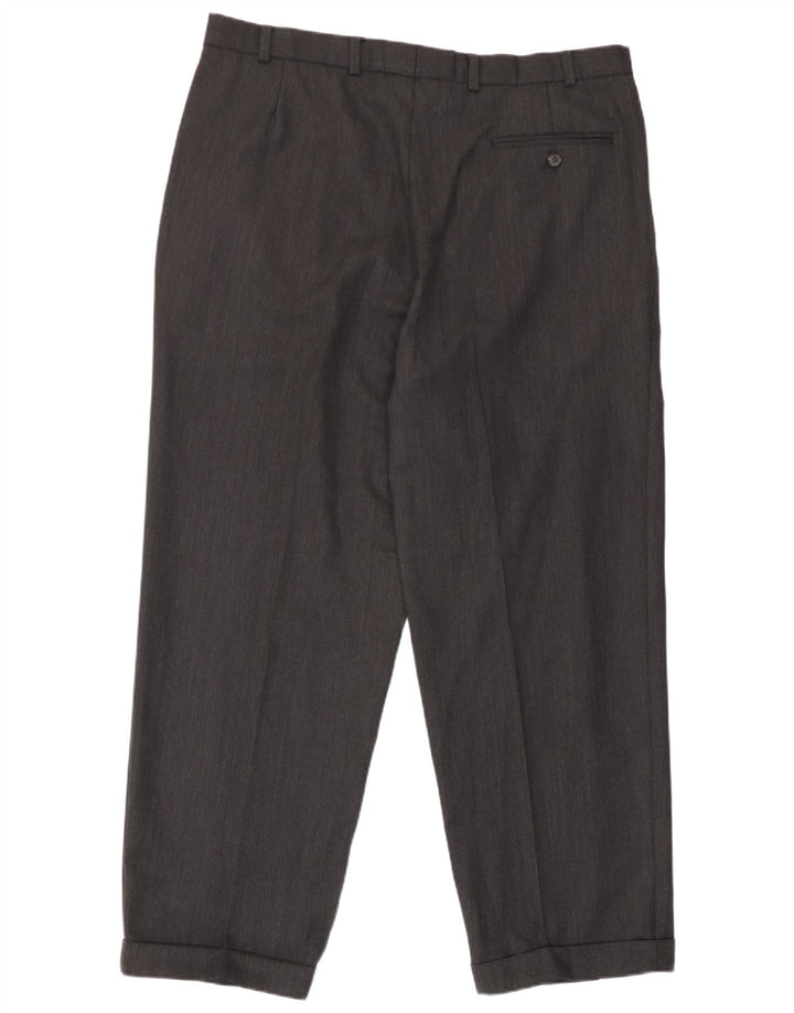 Marks & Spencer Herren St. Michael Pegged Freizeithose W38 L29 graue Wolle