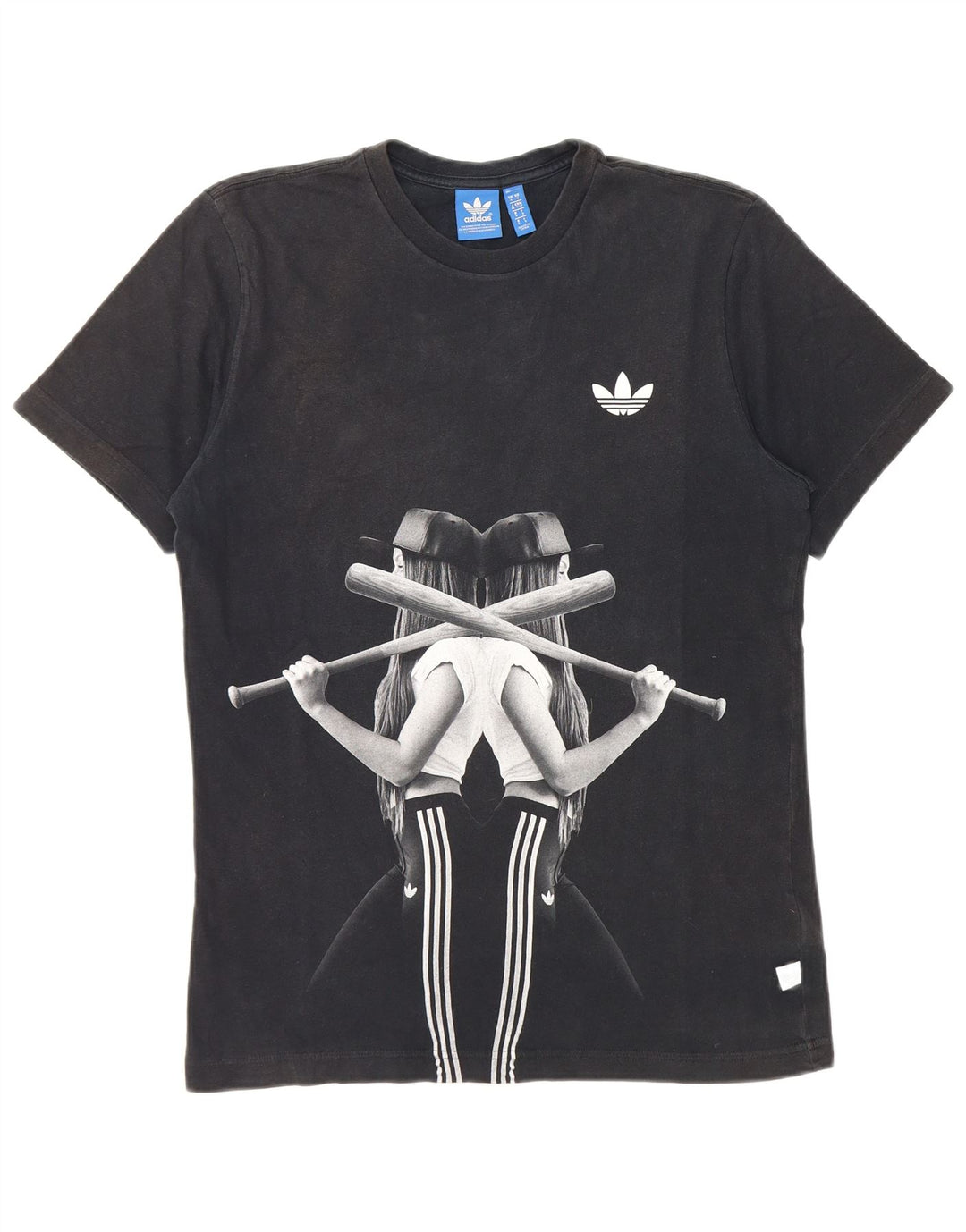 Adidas Herren Grafik T-Shirt Top Small Schwarz Baumwolle
