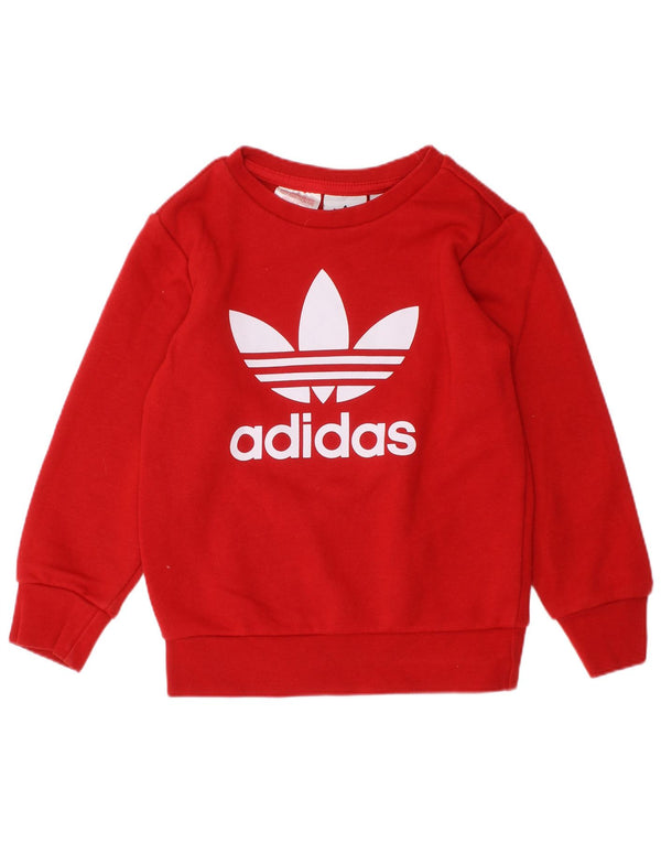 ADIDAS Mädchen-Sweatshirt mit Grafik, 2–3 Jahre, rote Baumwolle