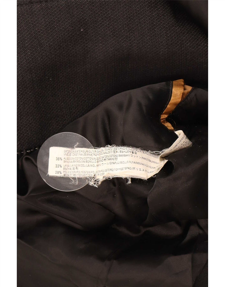 Zara Herrenmantel UK 38 Mittelschwarze Baumwolle