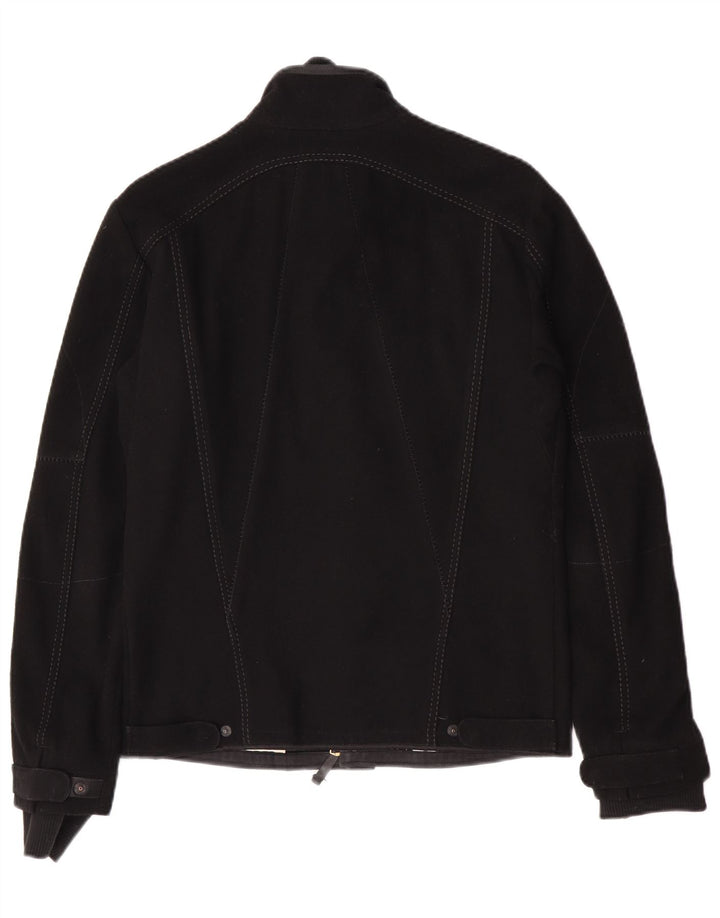 Marithe Francois Girbaud Herren Bomberjacke UK 38 Mittelschwarze Schurwolle