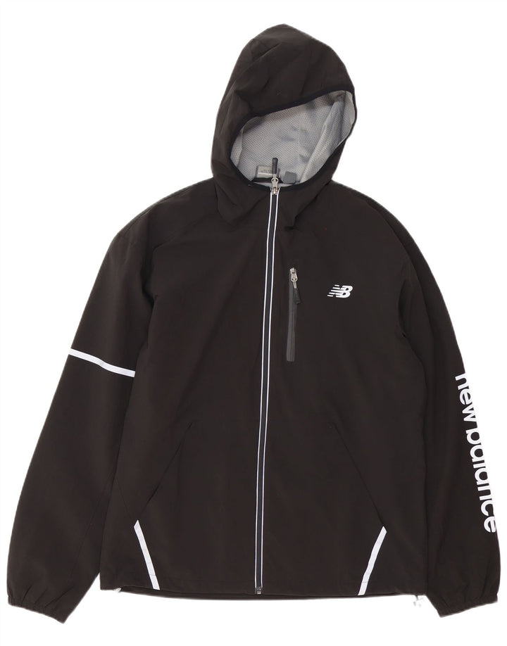 New Balance Herren-Trainingsanzug mit grafischer Kapuze, Mittelschwarzes Polyester