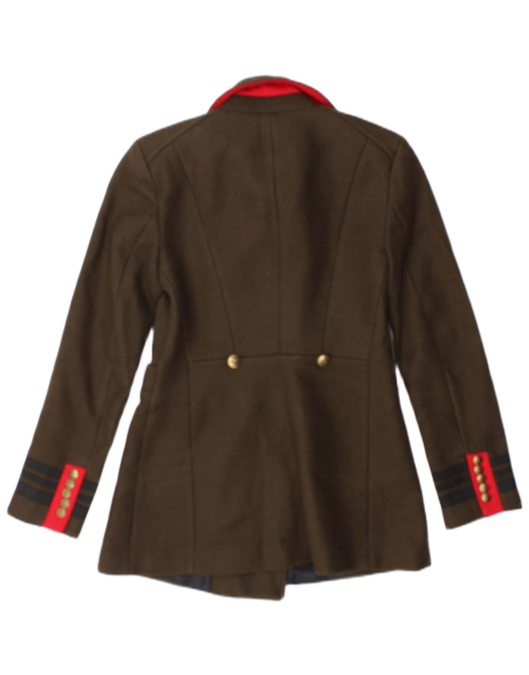 Zweireihiger Blazer für Damen von Zara, Gr. 10, Größe S, Khaki, gestreift