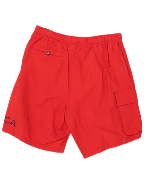 Nautica Herren-Badeshorts mit Grafik, groß, aus roter Baumwolle
