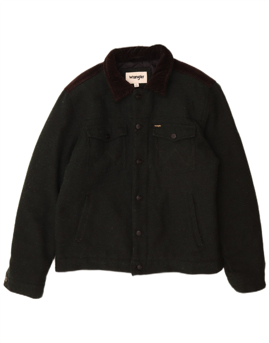 Wrangler Herren-Utility-Jacke, UK 40, groß, grünes Farbblock-Polyester