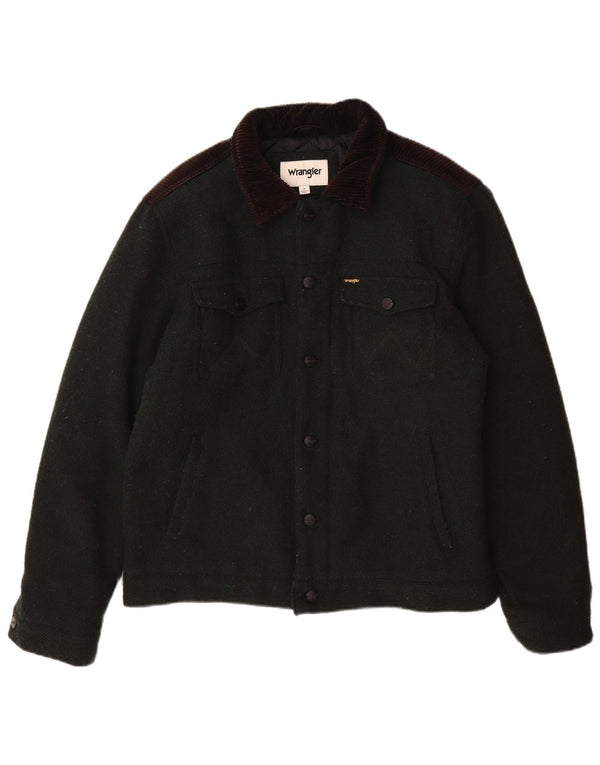 Wrangler Herren-Utility-Jacke, UK 40, groß, grünes Farbblock-Polyester